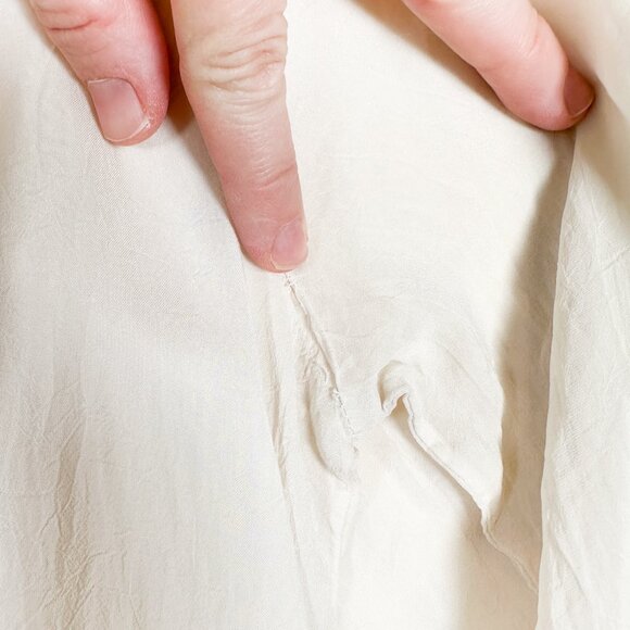 Johnny Was Ivory Cream Embroidered Tunic Top Women’s L 3/4 Sleeve Boho FLAW - Picture 6 of 8